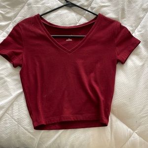 Wild fable cropped short sleeve v-neck